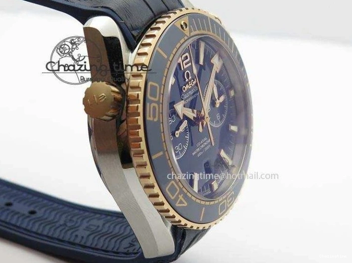 0513 GoodFit Seamaster Professional Chrono RG Blue Ceramic Blue Dial On Blue Gummy Strap A 8213